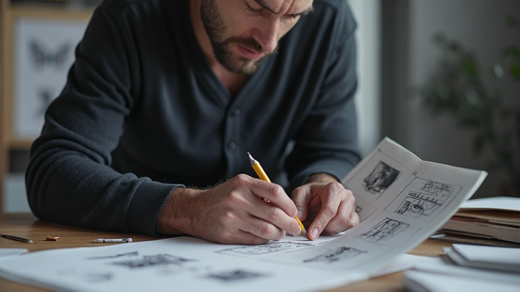 Gestructureerde formulier layout op papierschets met potlood